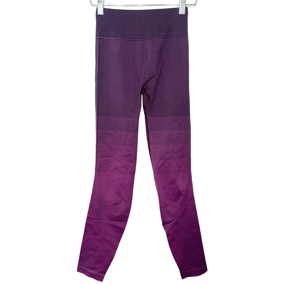 NEW Lululemon Ebb to Train Tight Purple Black Striped High Waisted Leggings Sz 4